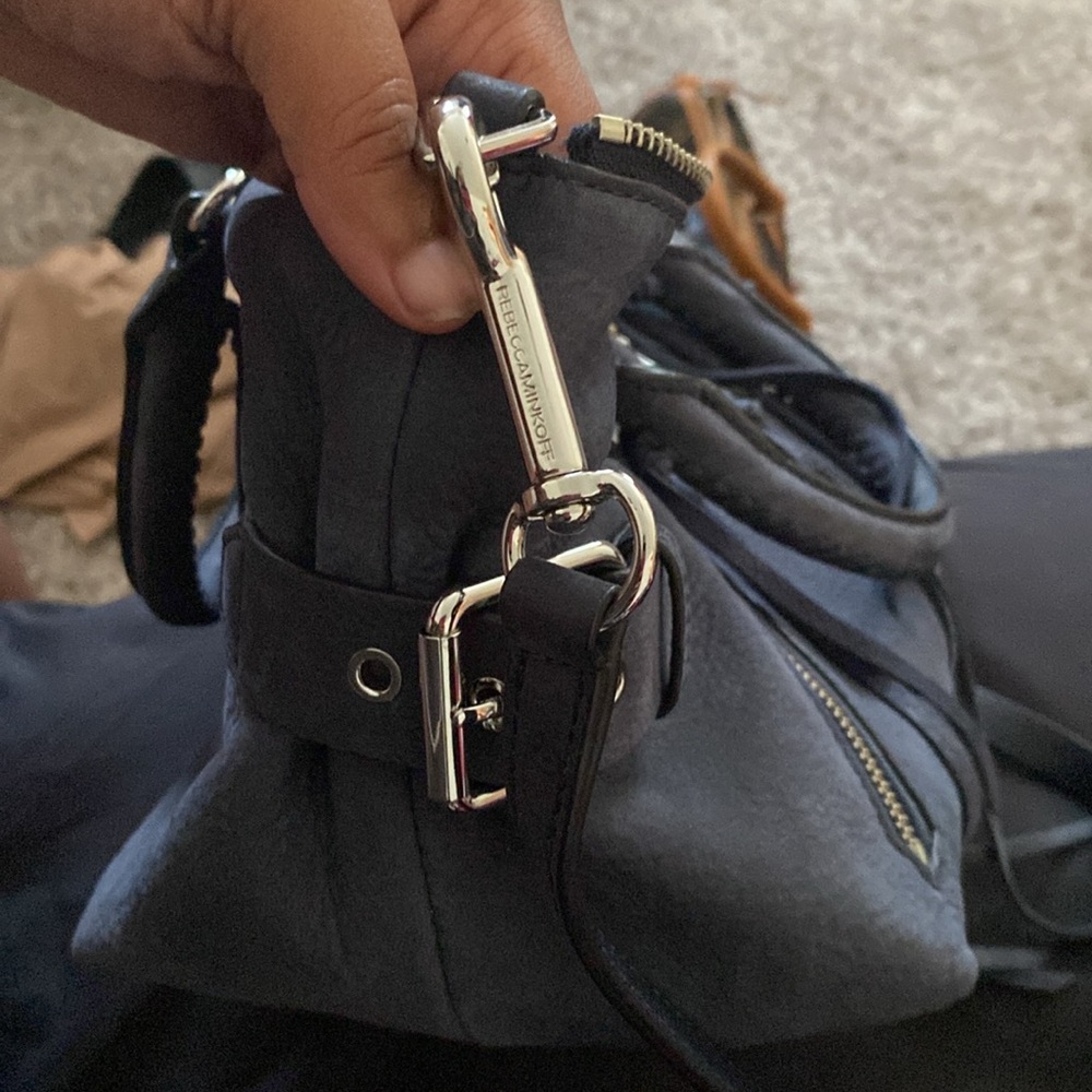 Rebecca Minkoff Navy Satchel with Silver Accents - Picture 8 of 13